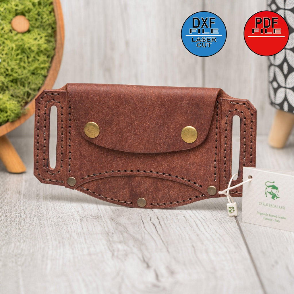 Leather Belt Wallet Pattern: Card Holder Template (DXF & PDF)