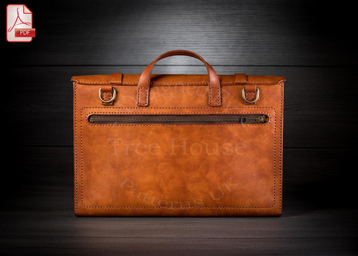 Leather Briefcase Pattern PDF: Tablet Bag Digital Template DXF - SVG File