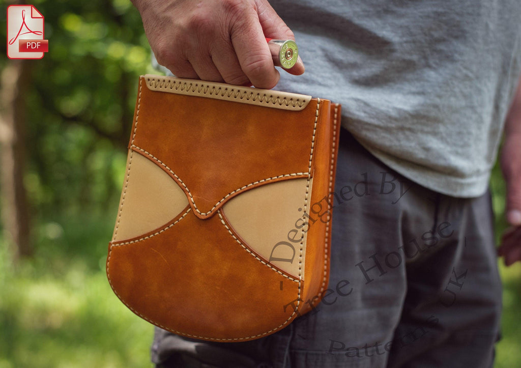 Cartridge Pouch Leather Pattern PDF, DXF & SVG Files
