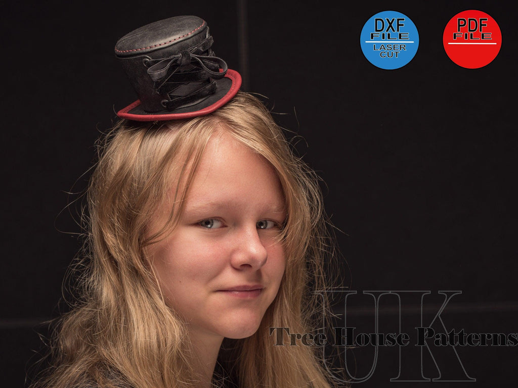 Gothic Corset Hat Template - Halloween Costume DIY - Laser Cut Leather Pattern