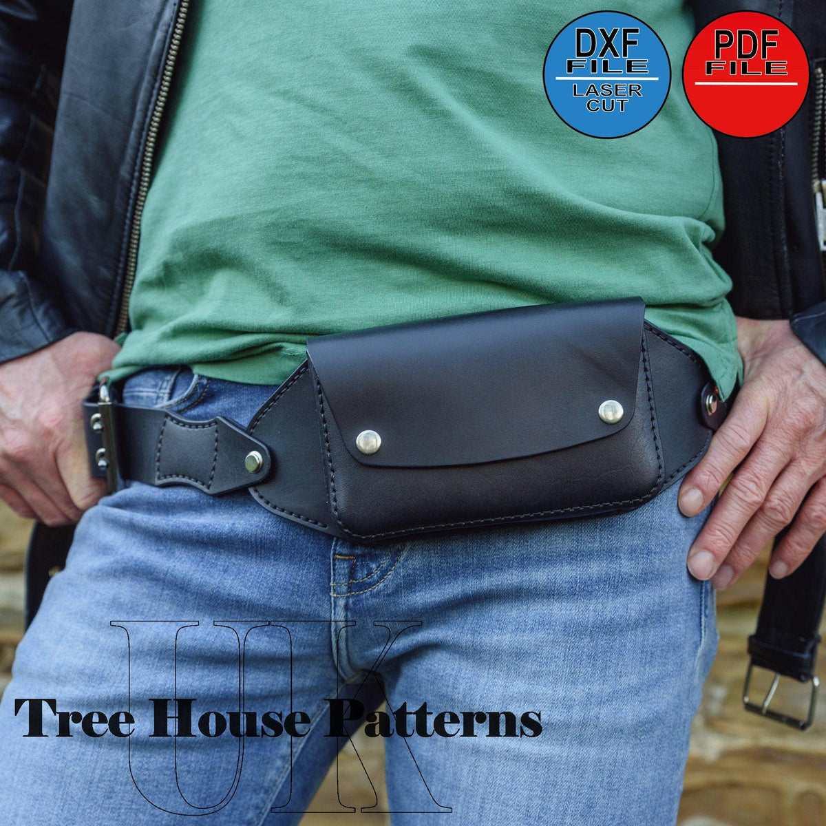 Leather Utility Bag Pattern: Sling Bag, Passport Holder (DXF & PDF)