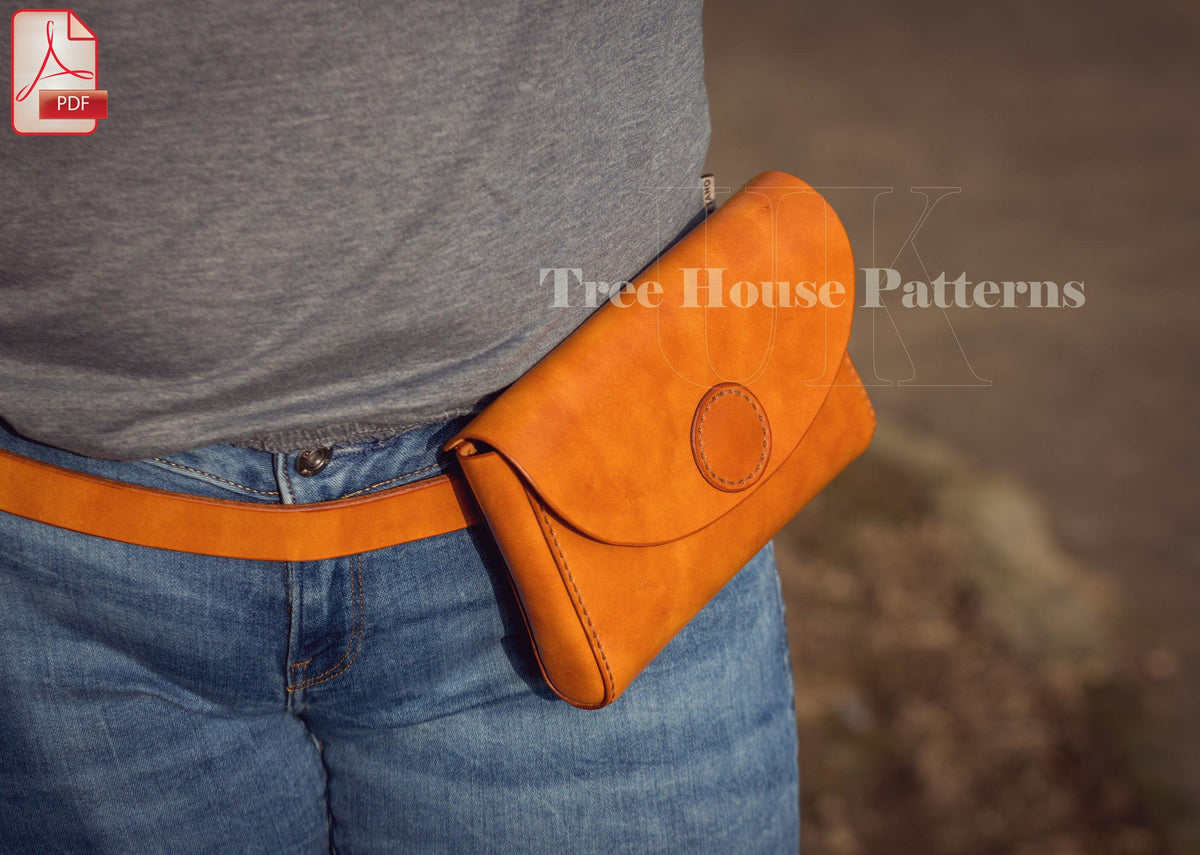 Leather Belt Bag Pattern PDF: Women's Waist Bag with Strap (A4 & US Letter)