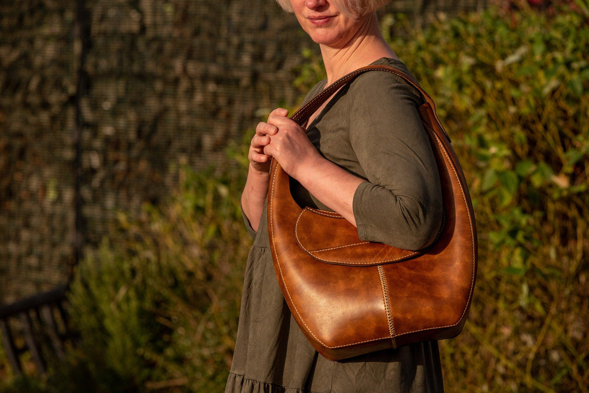 Leather Shoulder Bag Pattern PDF – Hobo Bag Template