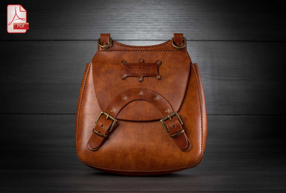 Leather Bag Pattern PDF, Crossbody Bag Pattern, DIY Leather Bag Template