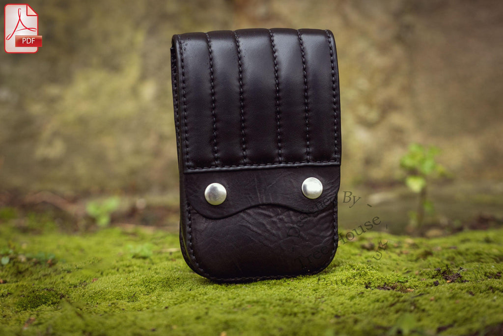 Biker belt bag leather pattern PDF - waist bag digital template