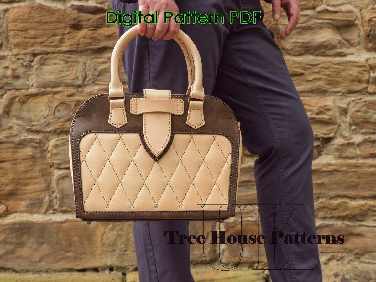 Office Handbag Leather Pattern PDF – Women Purse DIY Template