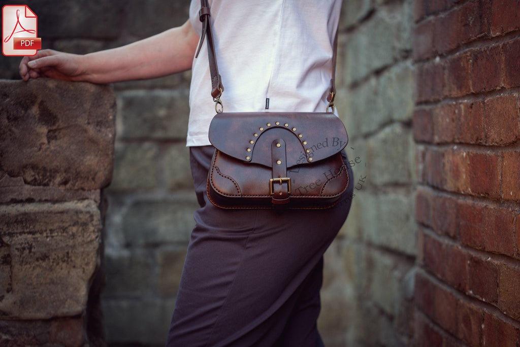 Steampunk Leather Crossbody Bag Pattern: 'Abigail' Shoulder Bag (PDF)