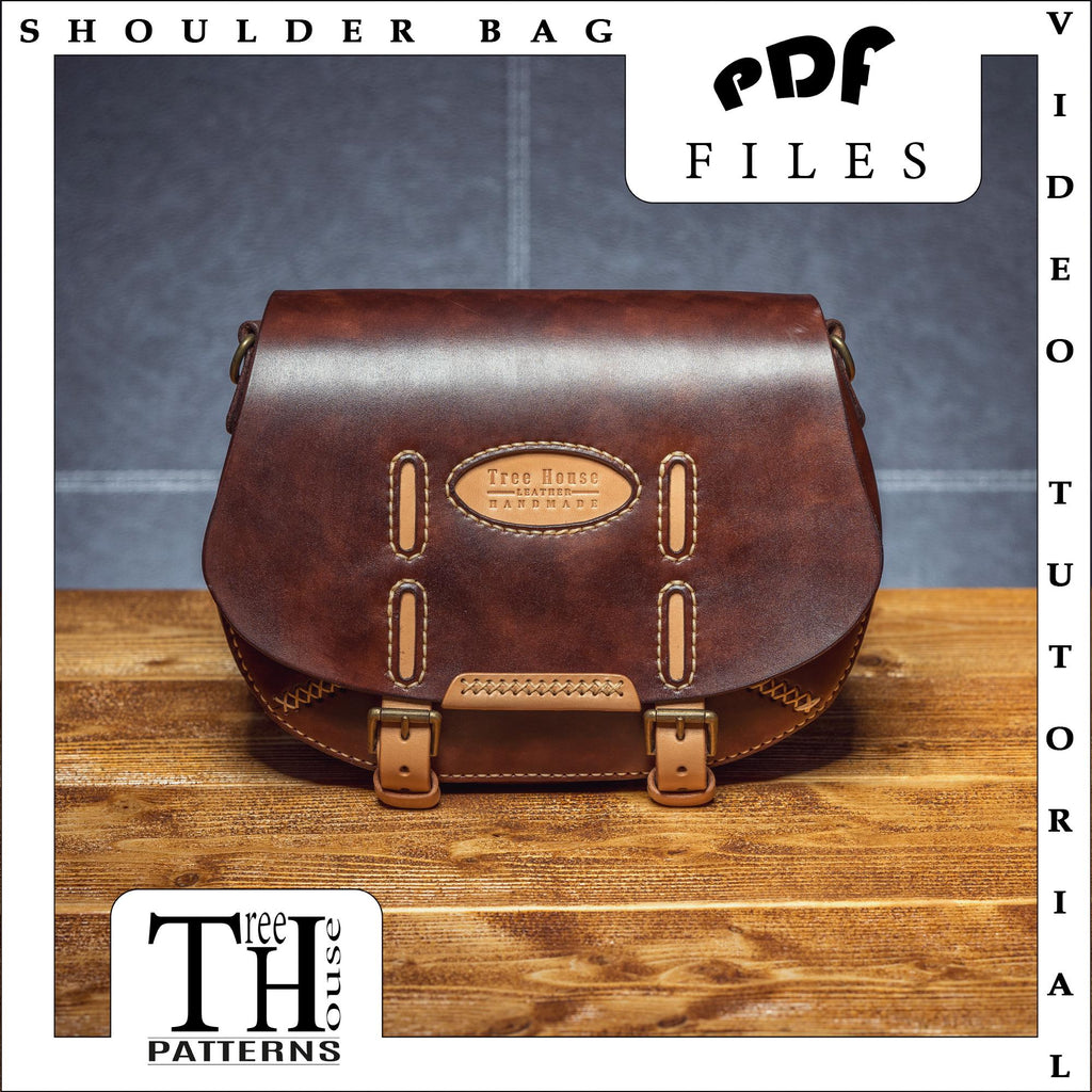 Leather Bag Pattern PDF, Crossbody Bag Pattern, Saddle Bag Template
