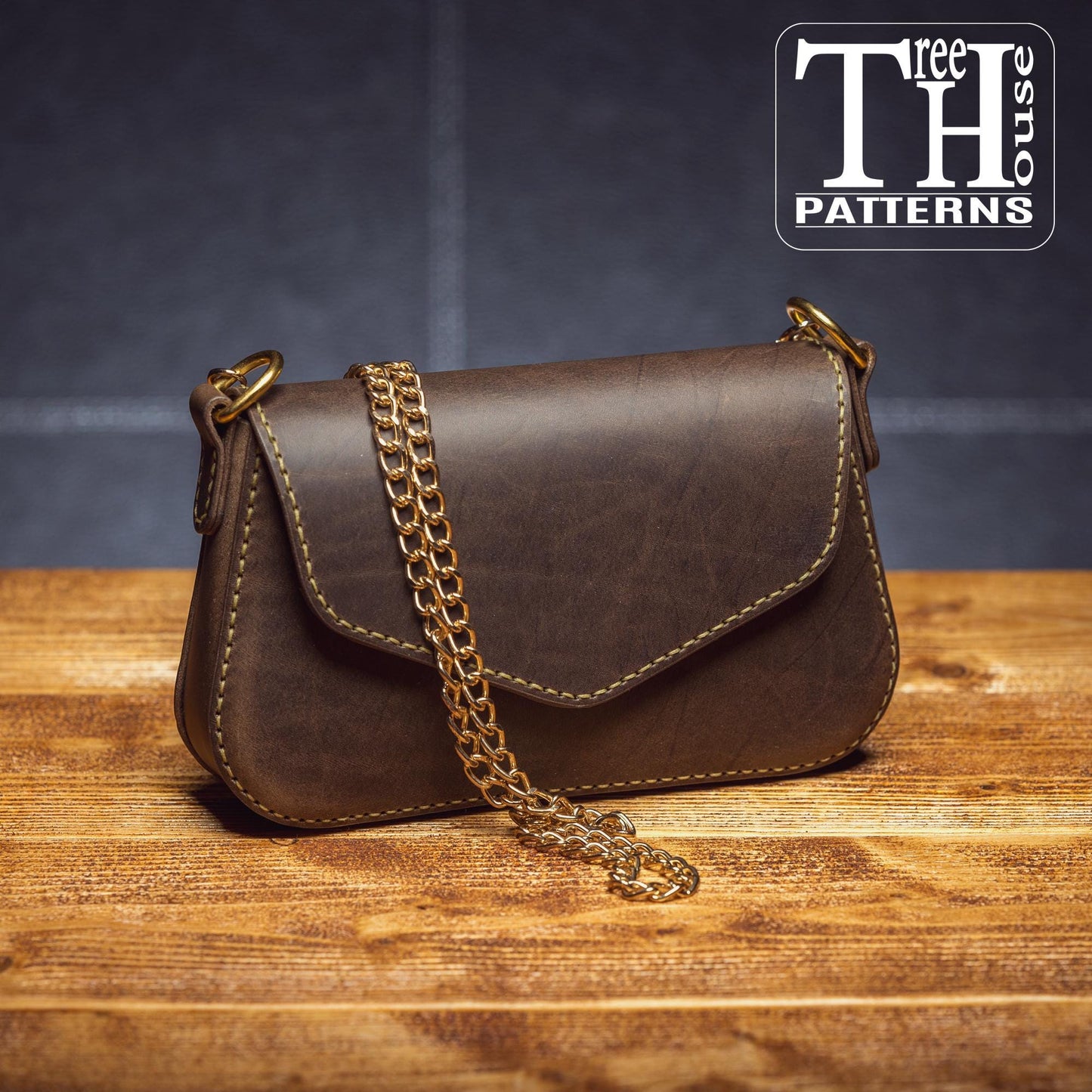 Leather pattern PDF, DXF for evening purse, pattern for shoulder bag