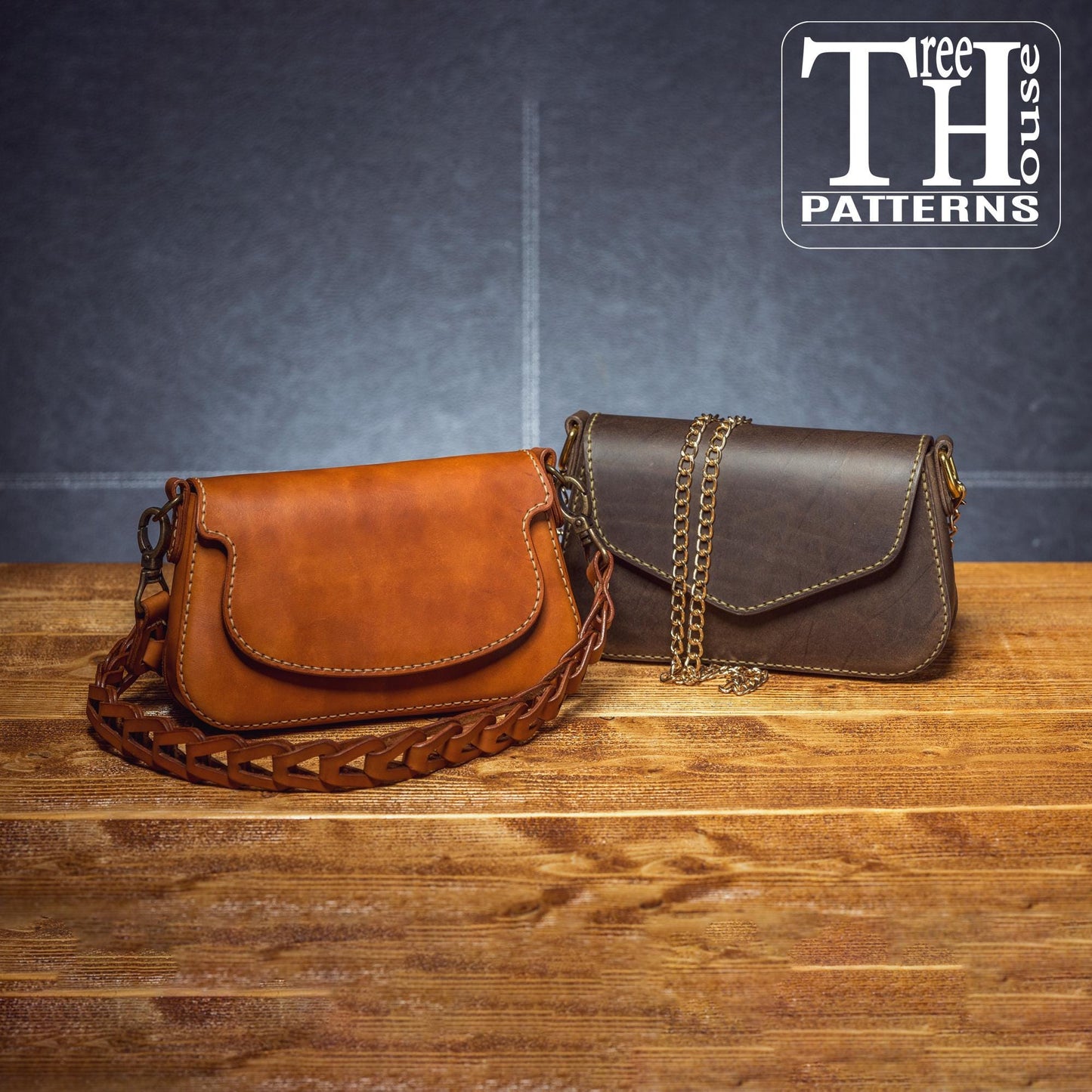 Leather pattern PDF, DXF for evening purse, pattern for shoulder bag