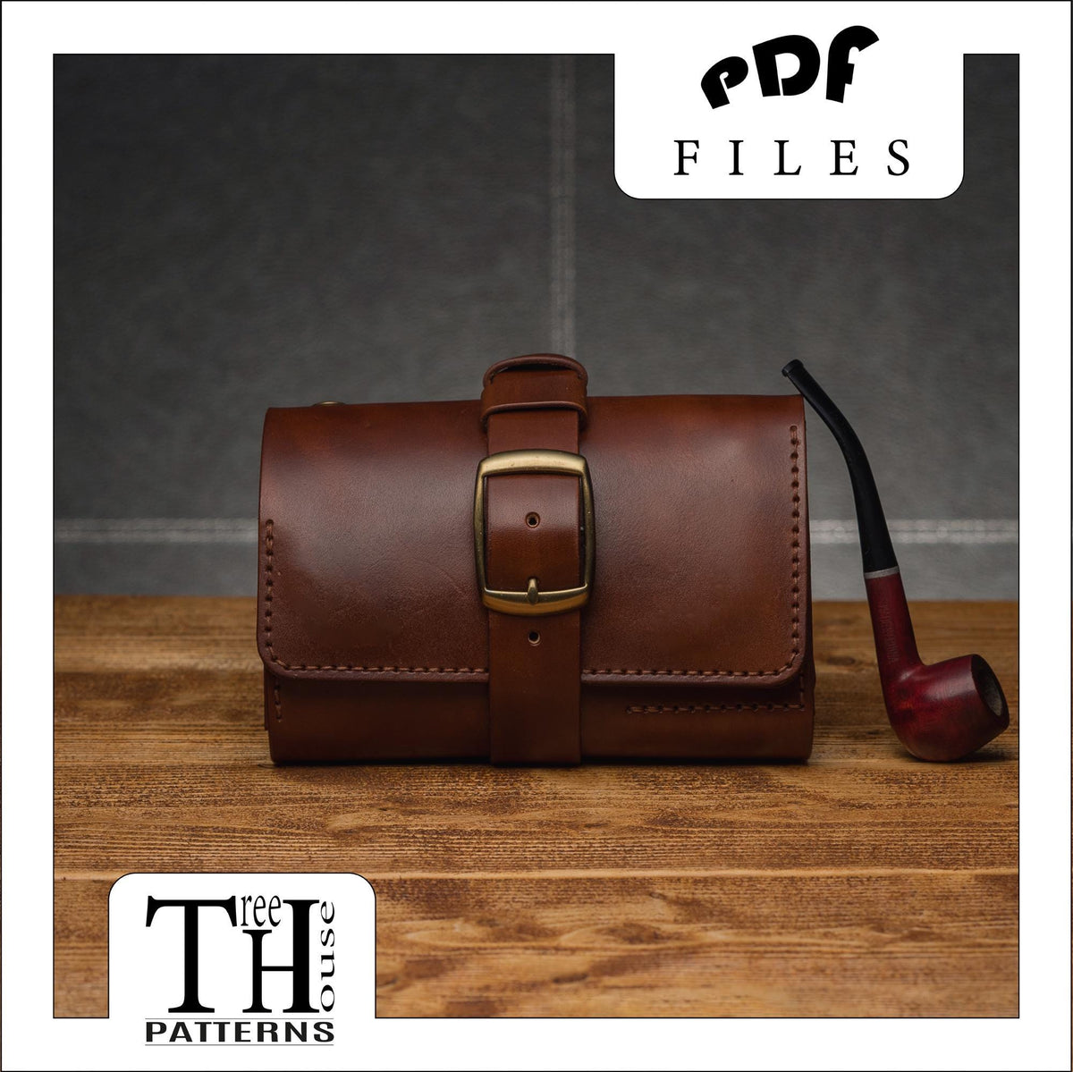 Leather Pipe Pouch Pattern PDF, Tobacco Case