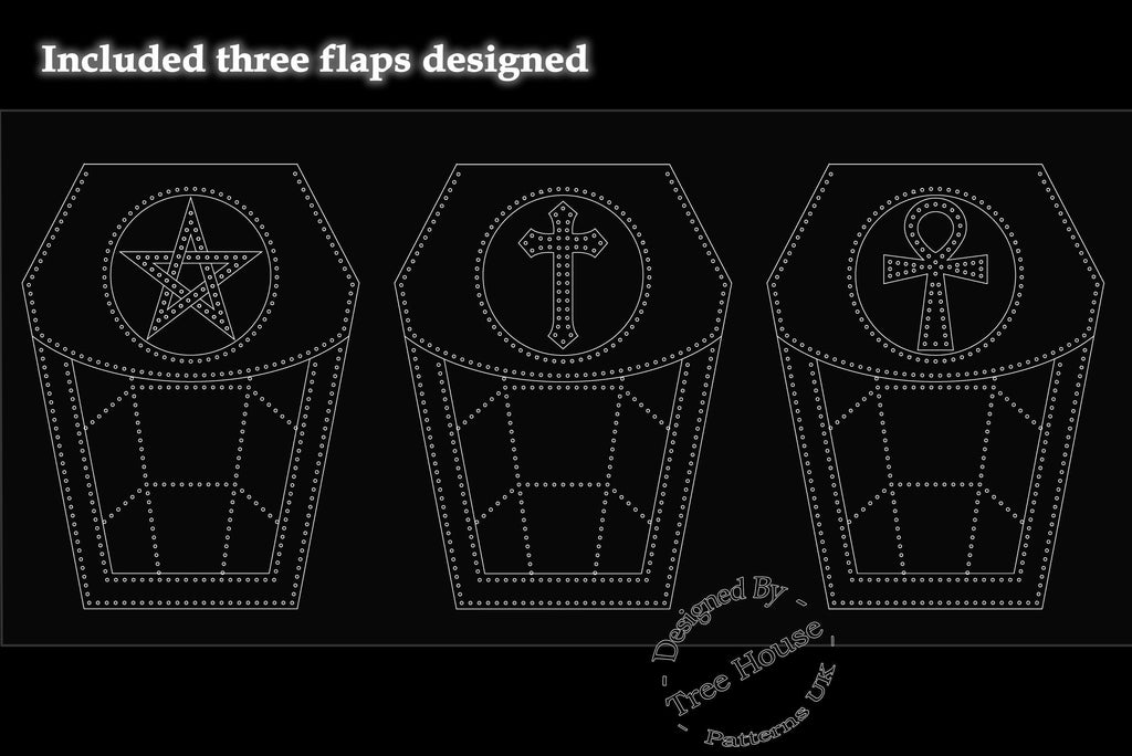 Coffin Bag Pattern PDF, Gothic Crossbody Bag Template