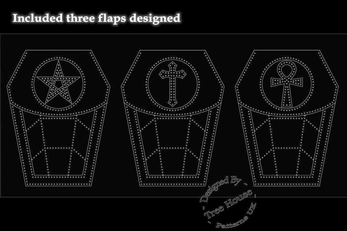 Coffin Bag Pattern PDF, Gothic Crossbody Bag Template
