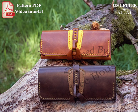 Tobacco pouch 50g leather pattern PDF, tobacco case pattern