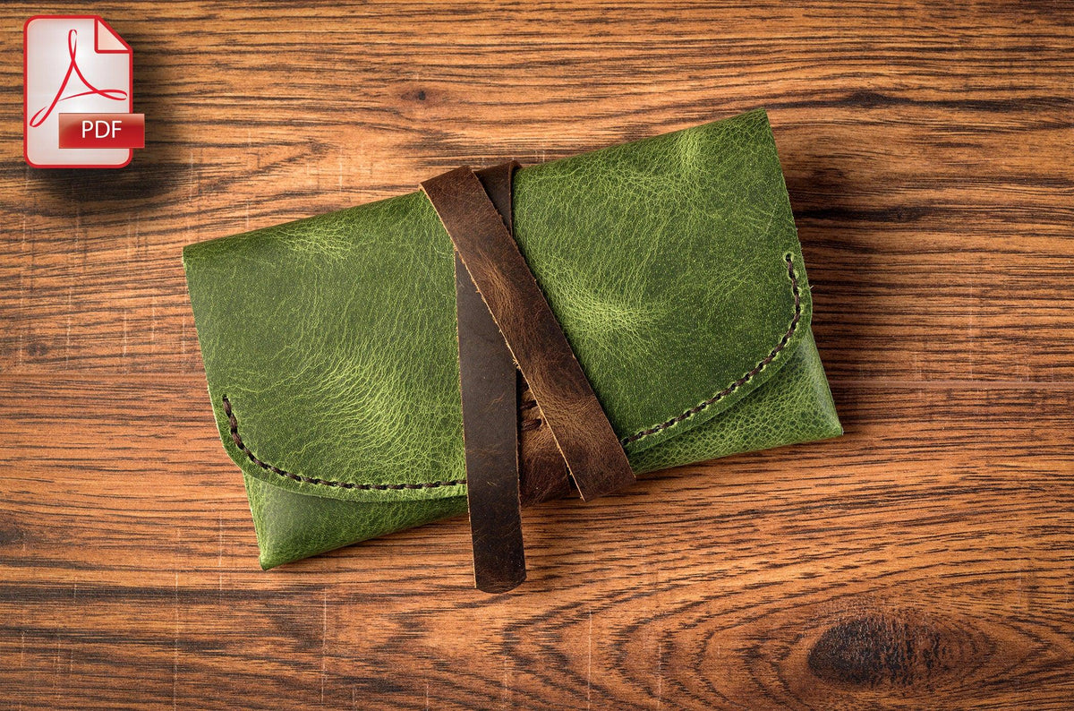 Tobacco pouch leather pattern PDF - tobacco case digital template