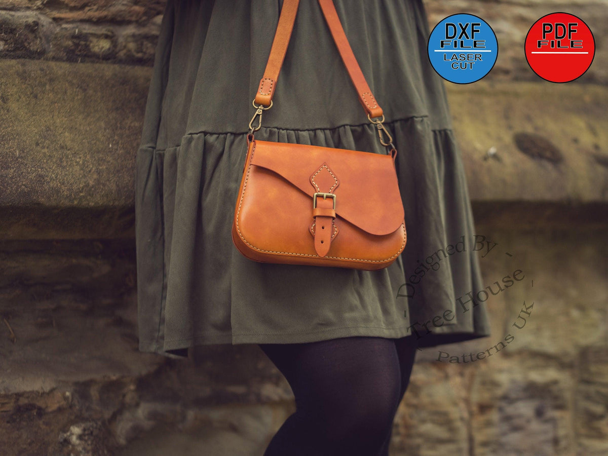 Leather Saddle Bag Pattern: Small Crossbody Template (DXF & PDF)