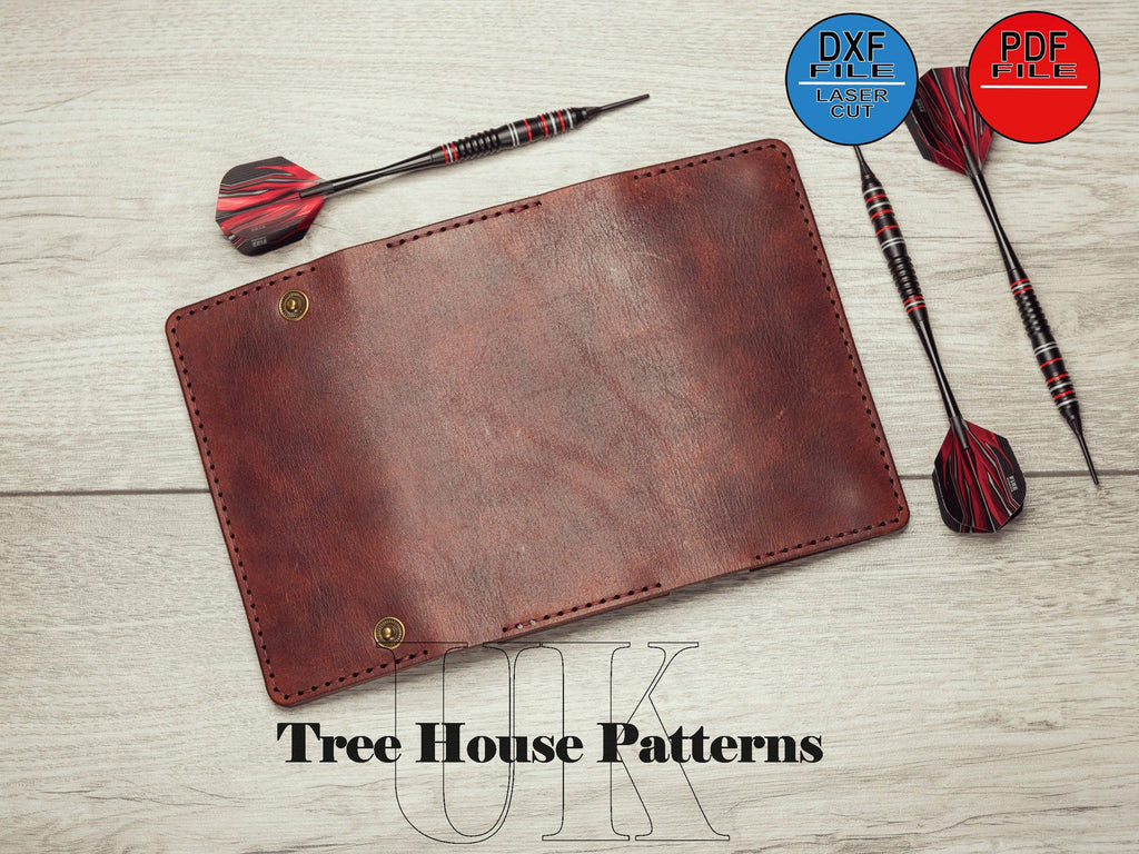 Leather dart case pattern DXF and PDF - dart pouch laser digital template