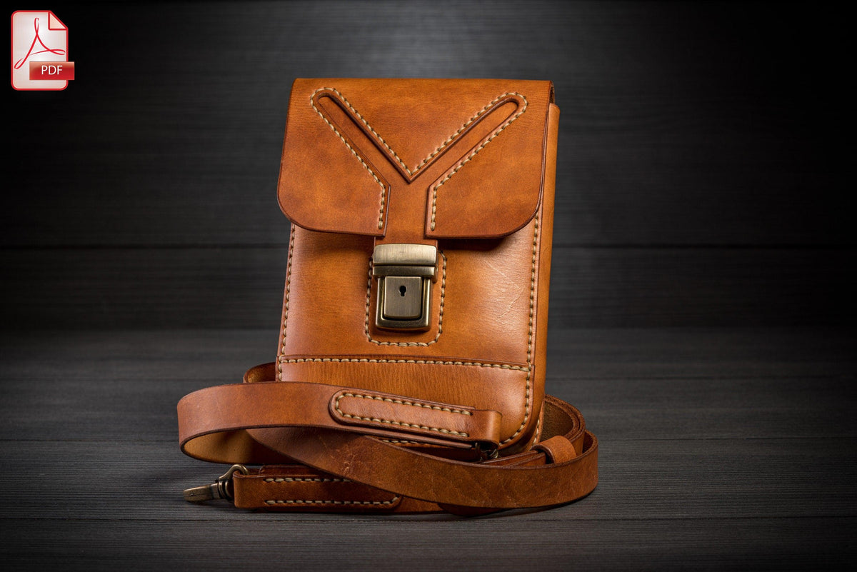 Men's shoulder military bag leather pattern PDF