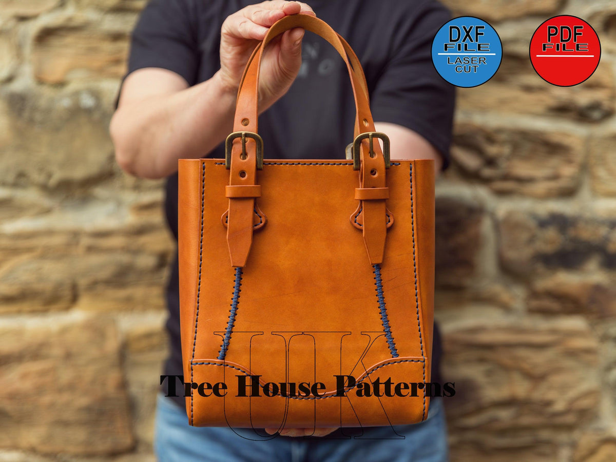 Leather Tote Bag Pattern: Two Sizes, Laser Cut DXF & PDF