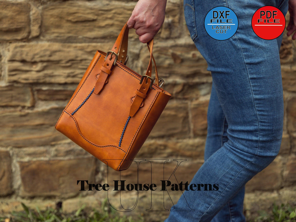 Leather Tote Bag Pattern: Two Sizes, Laser Cut DXF & PDF