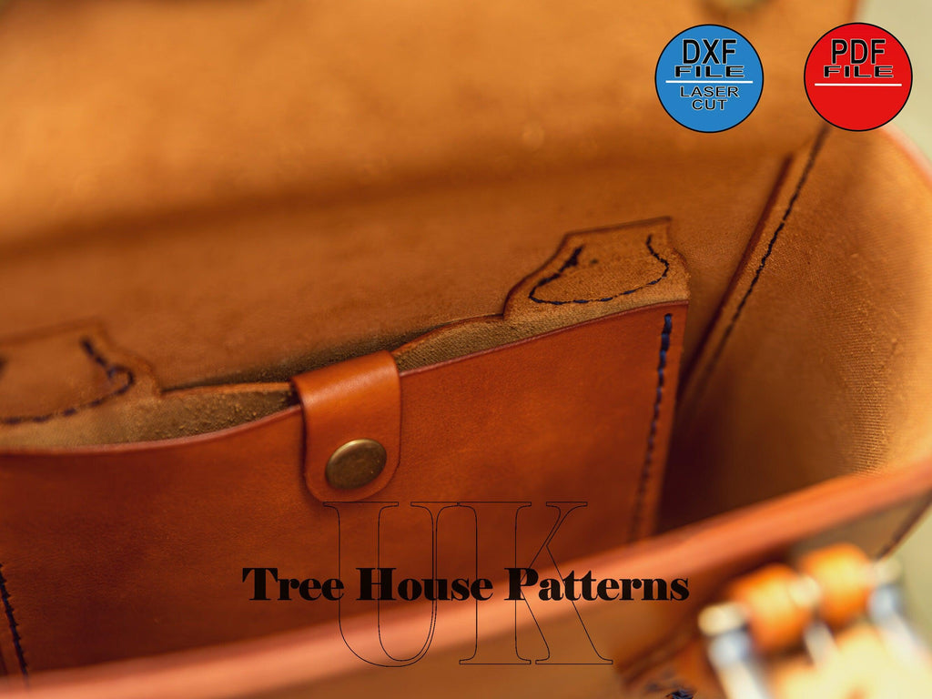 Leather Tote Bag Pattern: Two Sizes, Laser Cut DXF & PDF