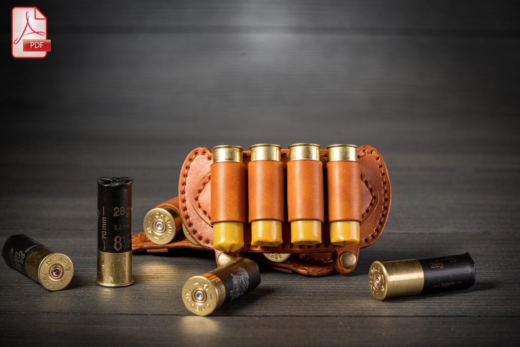 Cartridge holder leather pattern PDF - 12 & 20 gauge bandolier