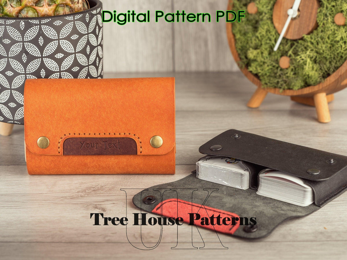 Leather Playing Card Case Pattern: Double Deck Template (PDF)