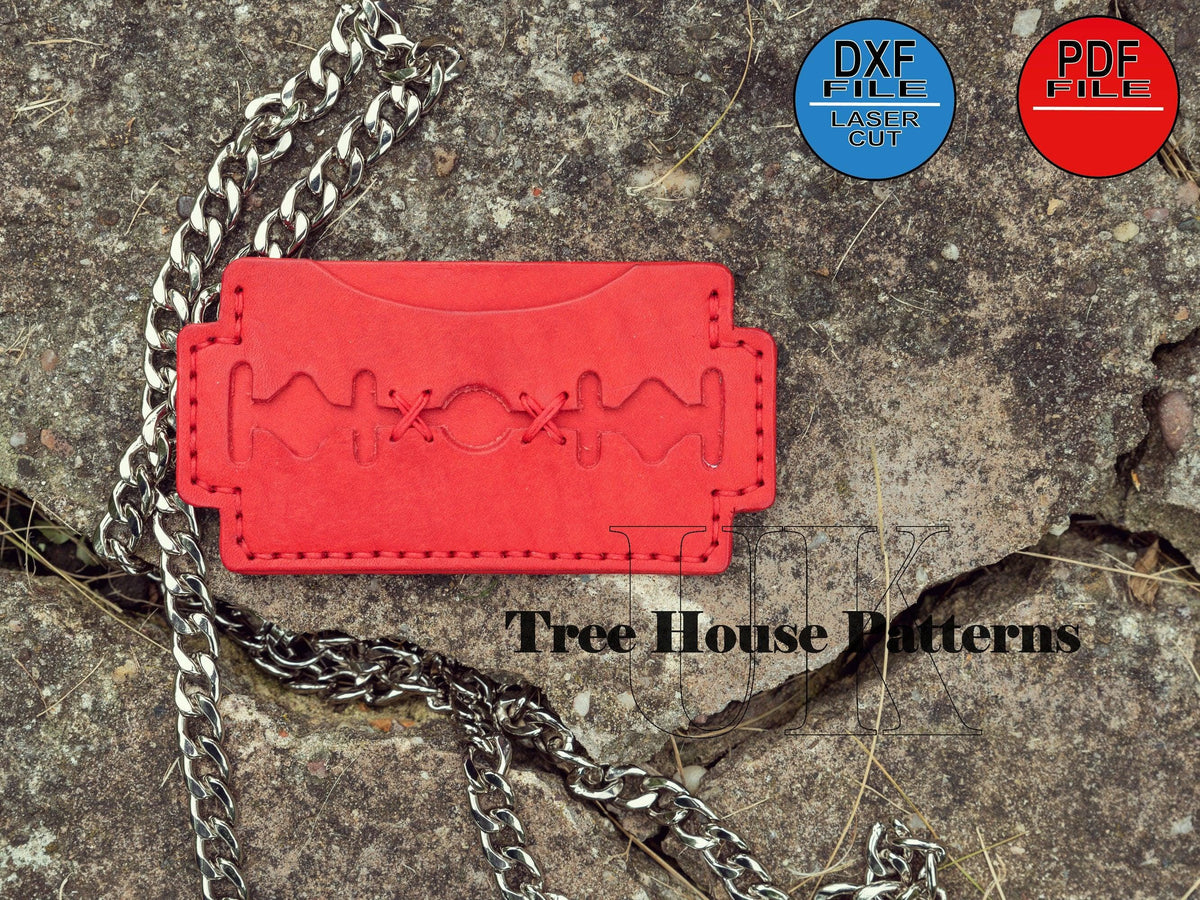 Razor Leather Card Wallet Pattern: DXF & PDF Template