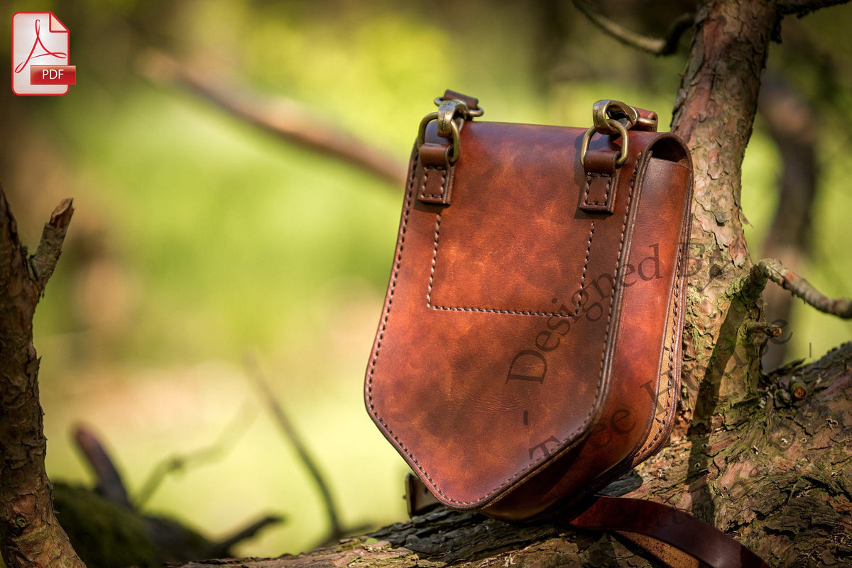 Medieval crossbody bag leather pattern PDF