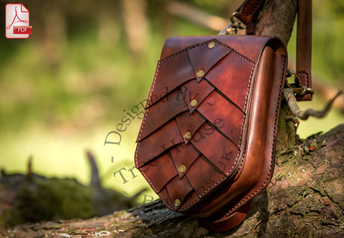Medieval crossbody bag leather pattern PDF