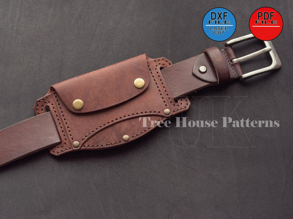 Leather Belt Wallet Pattern: Card Holder Template (DXF & PDF)