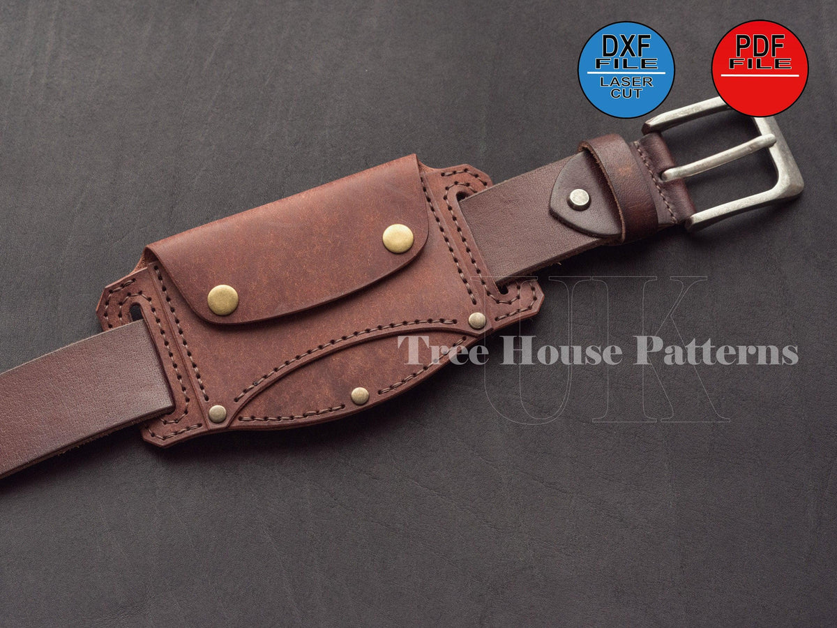 Leather Belt Wallet Pattern: Card Holder Template (DXF & PDF)