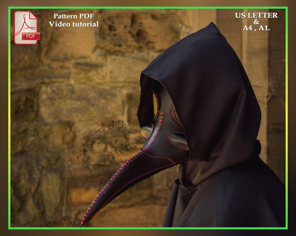 Plague Doctor Mask Pattern PDF, Leather Steampunk Mask