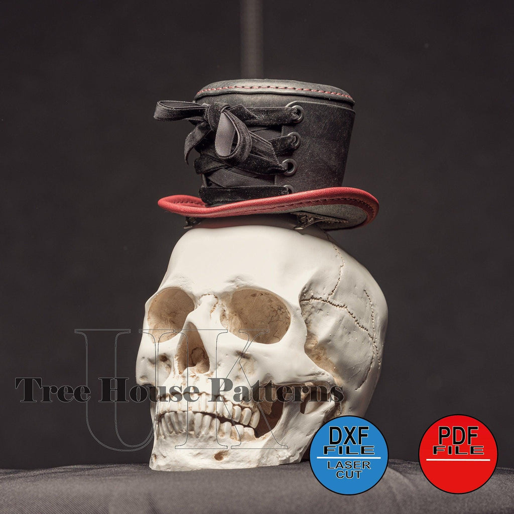 Gothic Corset Hat Template - Halloween Costume DIY - Laser Cut Leather Pattern