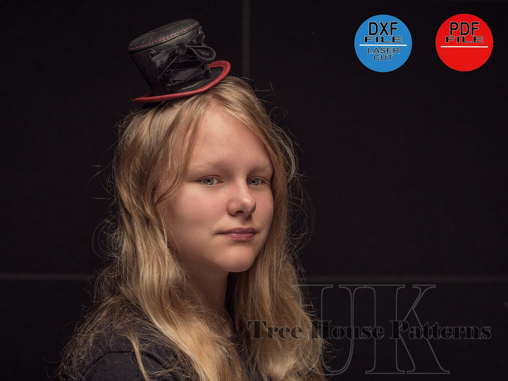 Gothic Corset Hat Template - Halloween Costume DIY - Laser Cut Leather Pattern
