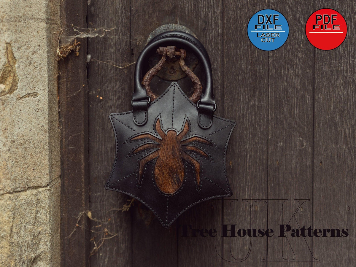 Spider Handbag Leather Pattern: Halloween Bag Digital Template (DXF & PDF)