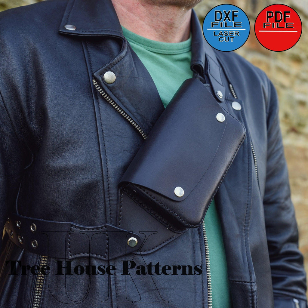 Leather Utility Bag Pattern: Sling Bag, Passport Holder (DXF & PDF)