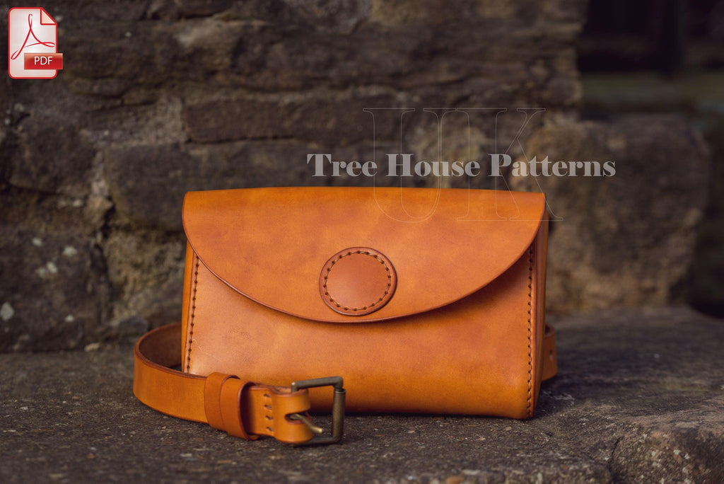 Leather Belt Bag Pattern PDF: Women's Waist Bag with Strap (A4 & US Letter)