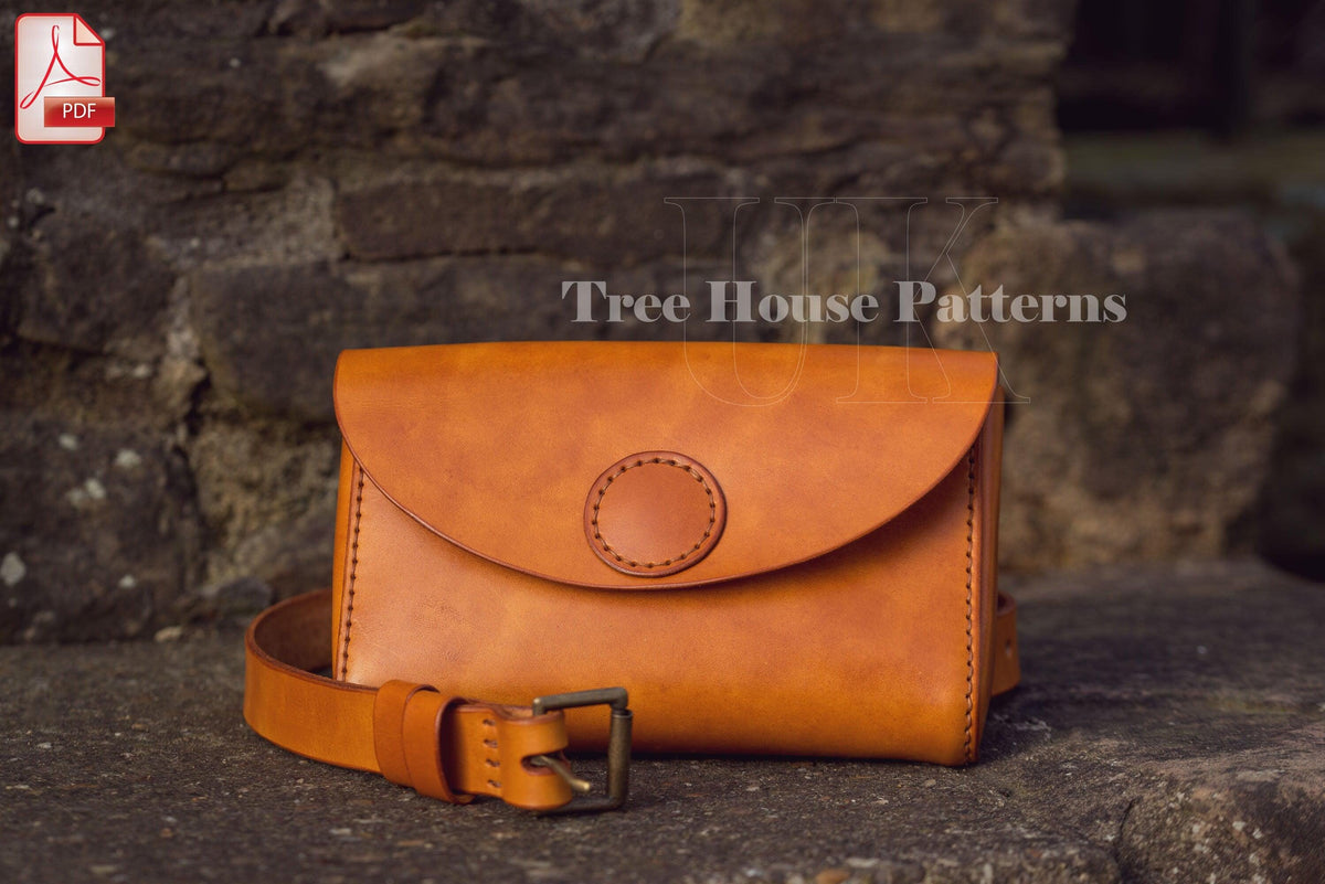 Leather Belt Bag Pattern PDF: Women's Waist Bag with Strap (A4 & US Letter)