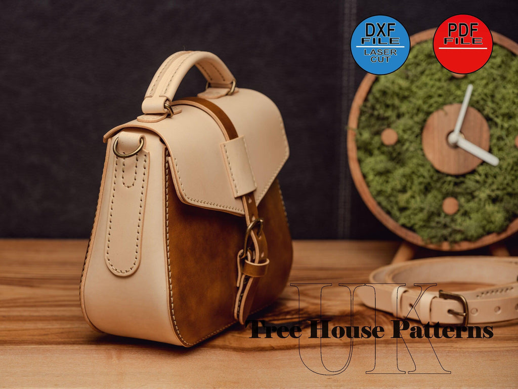 Crossbody Bag Pattern PDF, Leather Shoulder Bag Pattern DXF