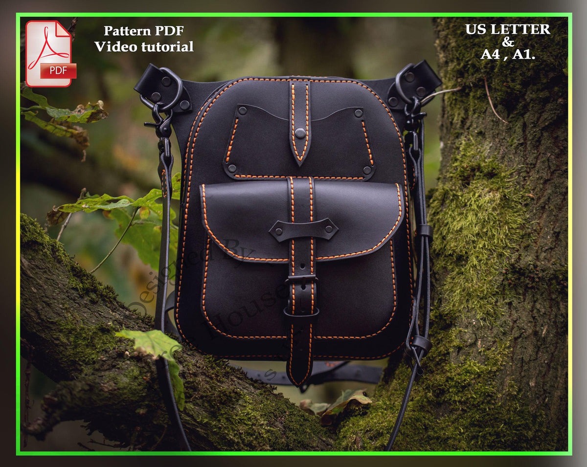Leather Biker Bag PDF Pattern - Hip Bag Digital Template