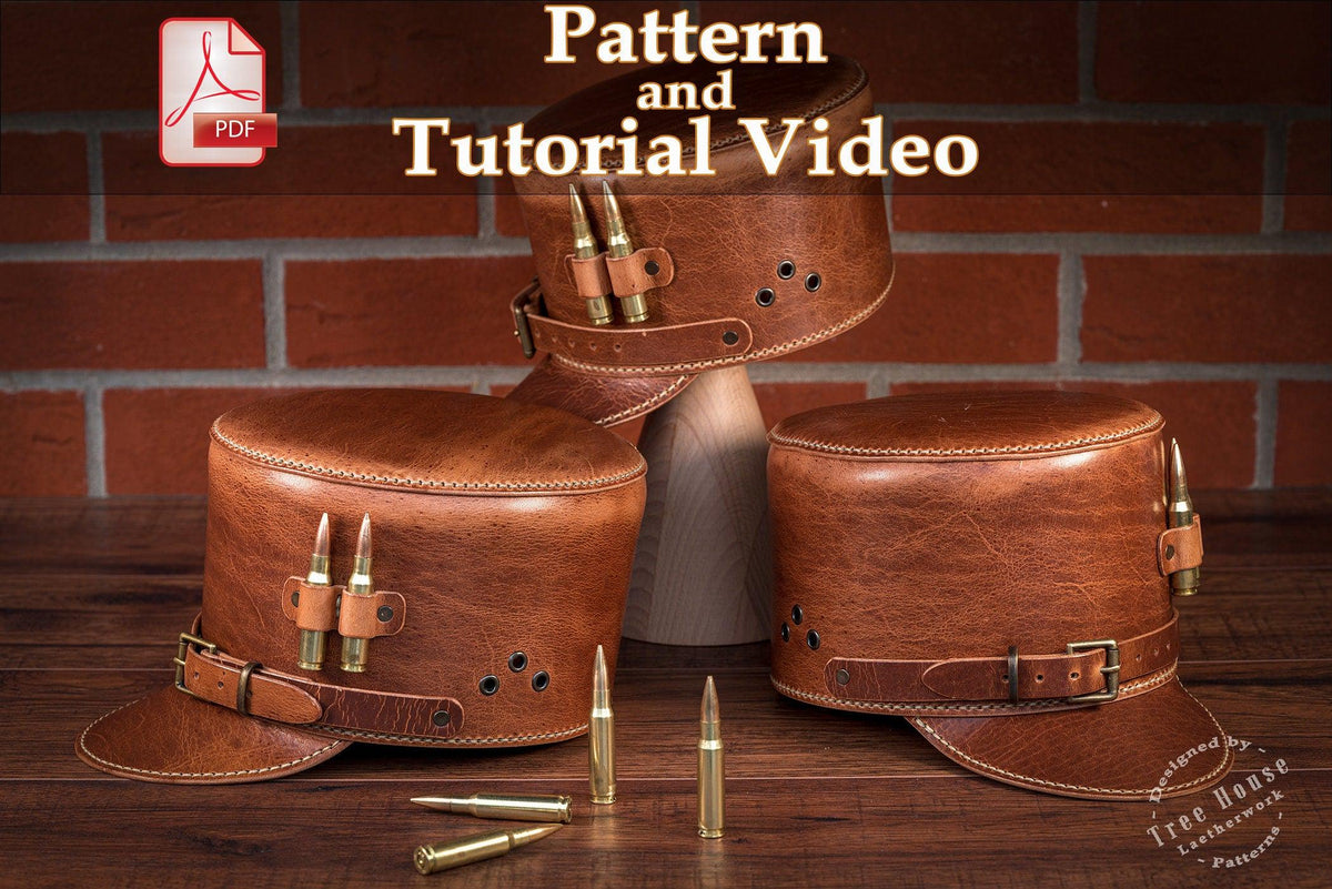 Leather Kepi Hat Pattern: Military Cap PDF (5 Sizes)