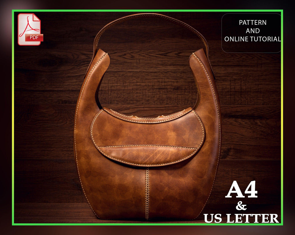 Leather Shoulder Bag Pattern PDF – Hobo Bag Template
