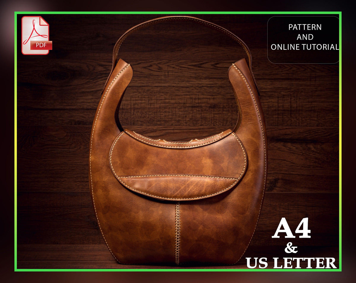 Leather Shoulder Bag Pattern PDF – Hobo Bag Template