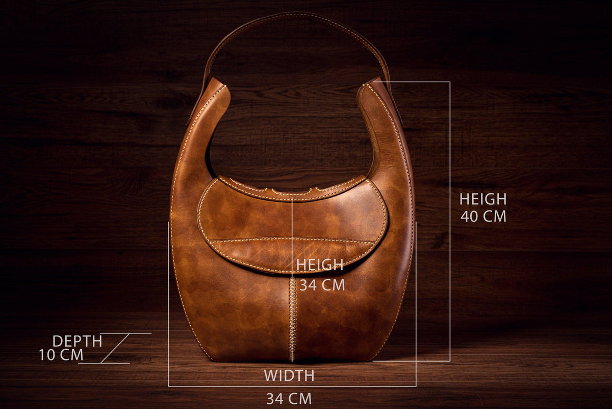 Leather Shoulder Bag Pattern PDF – Hobo Bag Template
