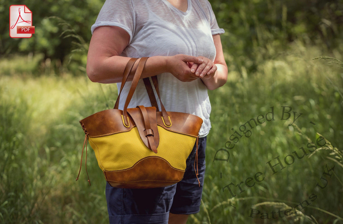 Leather Tote Bag Pattern PDF – Tote Bag Template DIY, Leather Bag Pattern