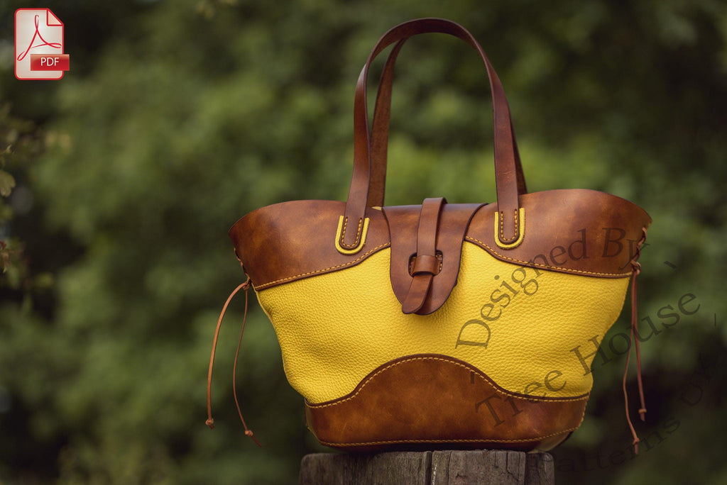 Leather Tote Bag Pattern PDF – Tote Bag Template DIY, Leather Bag Pattern