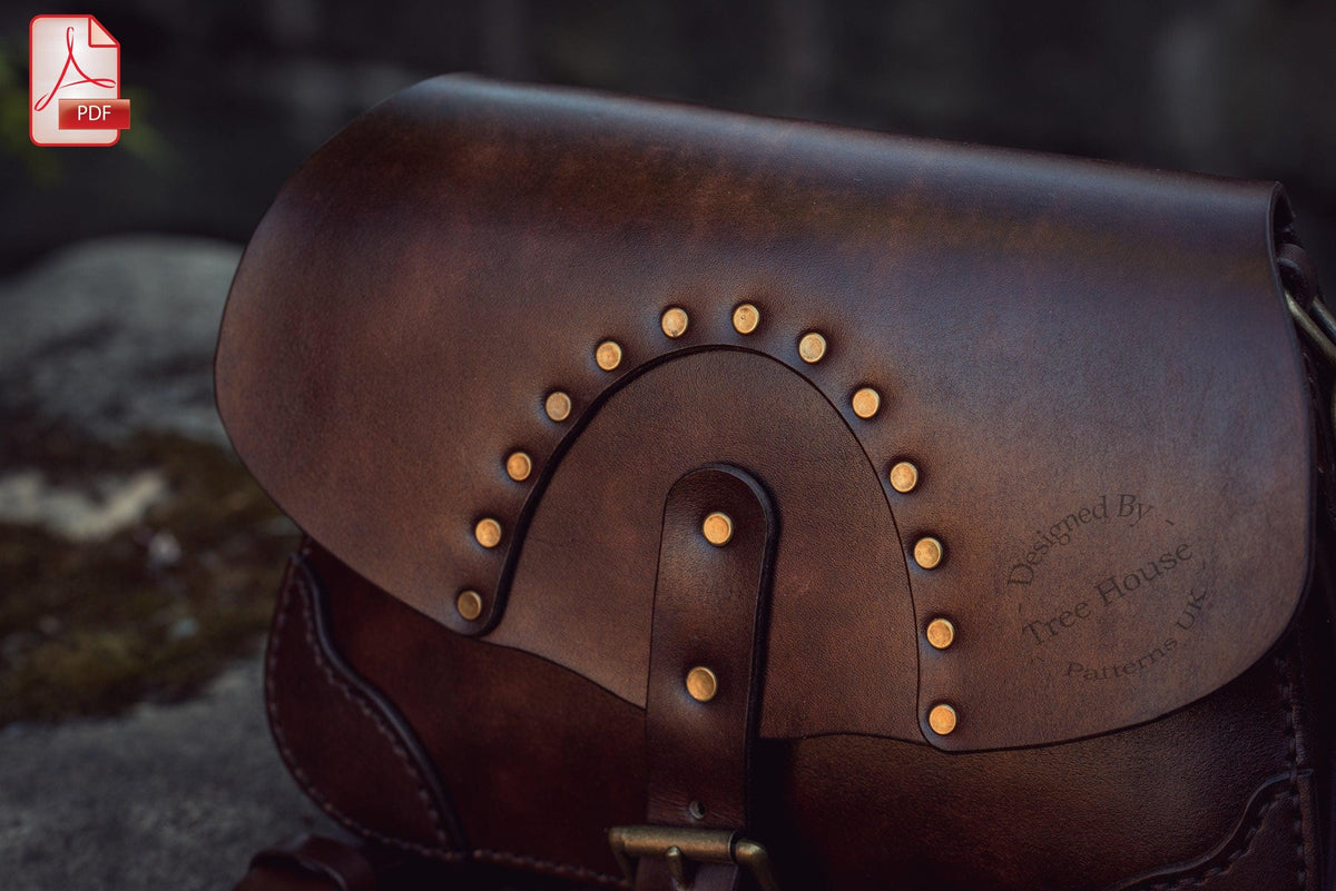 Steampunk Leather Crossbody Bag Pattern: 'Abigail' Shoulder Bag (PDF)