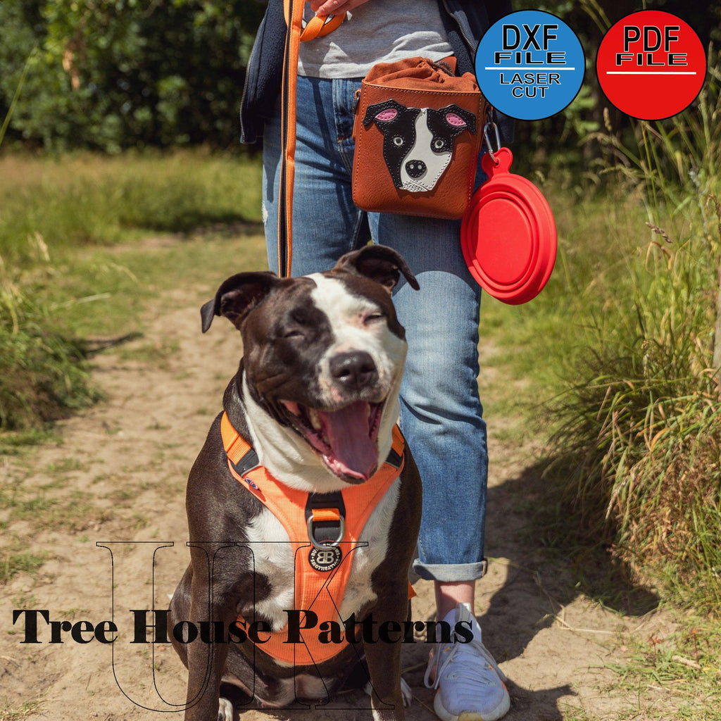 Dog Treat Bag Leather Pattern, PDF DXF SVG Reward Pouch