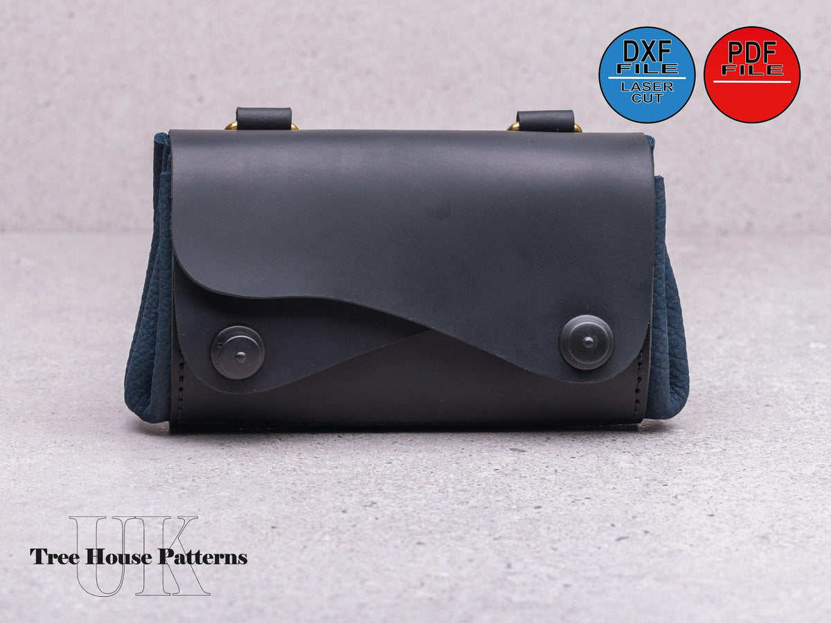 Leather Shoulder Bag Pattern, Sling Bag, Belt Bag (PDF, DXF)